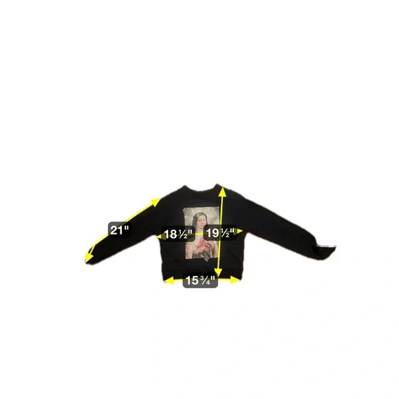 Christopher Kane Saint Teresa Virgin Mary Black Cropped Sweater Size XS Pins - Picture 16 of 16